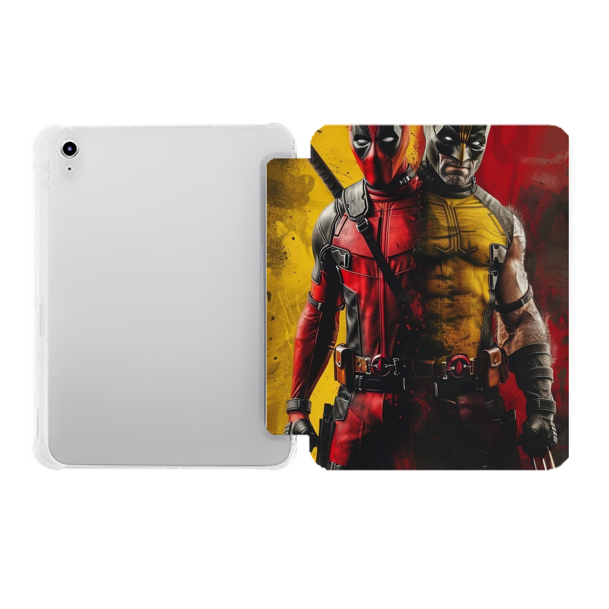 （画像用） Deadpool デッドプール IPad ケース ペン収納付き 三つ折りスタンド PUレザー×シリコン 対応機種9.5/10.5/10.9インチ